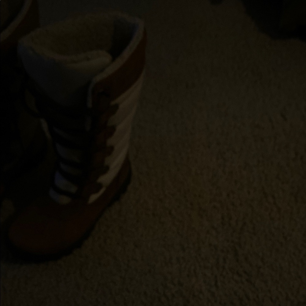 Brown and Cream Winter Boots